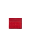 PORTACARTE DI CREDITO SETA E PELLE ROSSO 5 scomparti