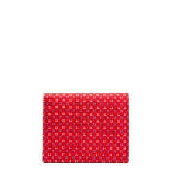 PORTACARTE PIEGHEVOLE IN SETA PELLE ROSSO 10 scomparti