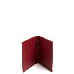 PORTACARTE PIEGHEVOLE IN SETA PELLE BORDEAUX 10 scomparti
