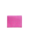 PORTACARTE PIEGHEVOLE IN SETA PELLE FUCSIA 10 scomparti