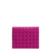 PORTACARTE PIEGHEVOLE IN SETA PELLE FUCSIA 10 scomparti