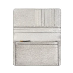 PORTAFOGLIO GRANDE GRIGIO PIOMBO In pelle liscia