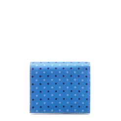 PORTAFOGLIO PICCOLO AZZURRO In seta e pelle