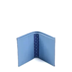 PORTAFOGLIO PICCOLO BLU In seta e pelle