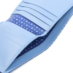 PORTAFOGLIO PICCOLO BLU In seta e pelle
