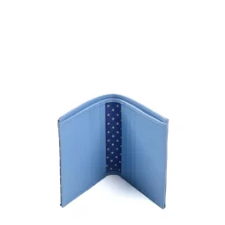 PORTAFOGLIO PICCOLO BLU In seta e pelle