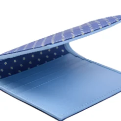 PORTAFOGLIO PICCOLO BLU In seta e pelle