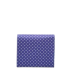 PORTAFOGLIO PICCOLO BLU In seta e pelle