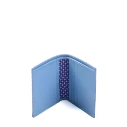 PORTAFOGLIO PICCOLO BLU In seta e pelle