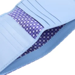 PORTAFOGLIO PICCOLO BLU In seta e pelle