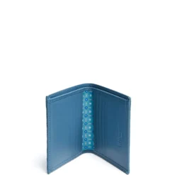 PORTAFOGLIO PICCOLO BLU MEDIO In seta e pelle