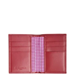 PORTAFOGLIO VERTICALE FUCSIA In seta e pelle