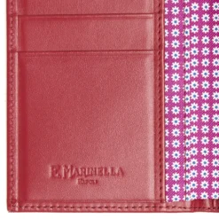 PORTAFOGLIO VERTICALE FUCSIA In seta e pelle