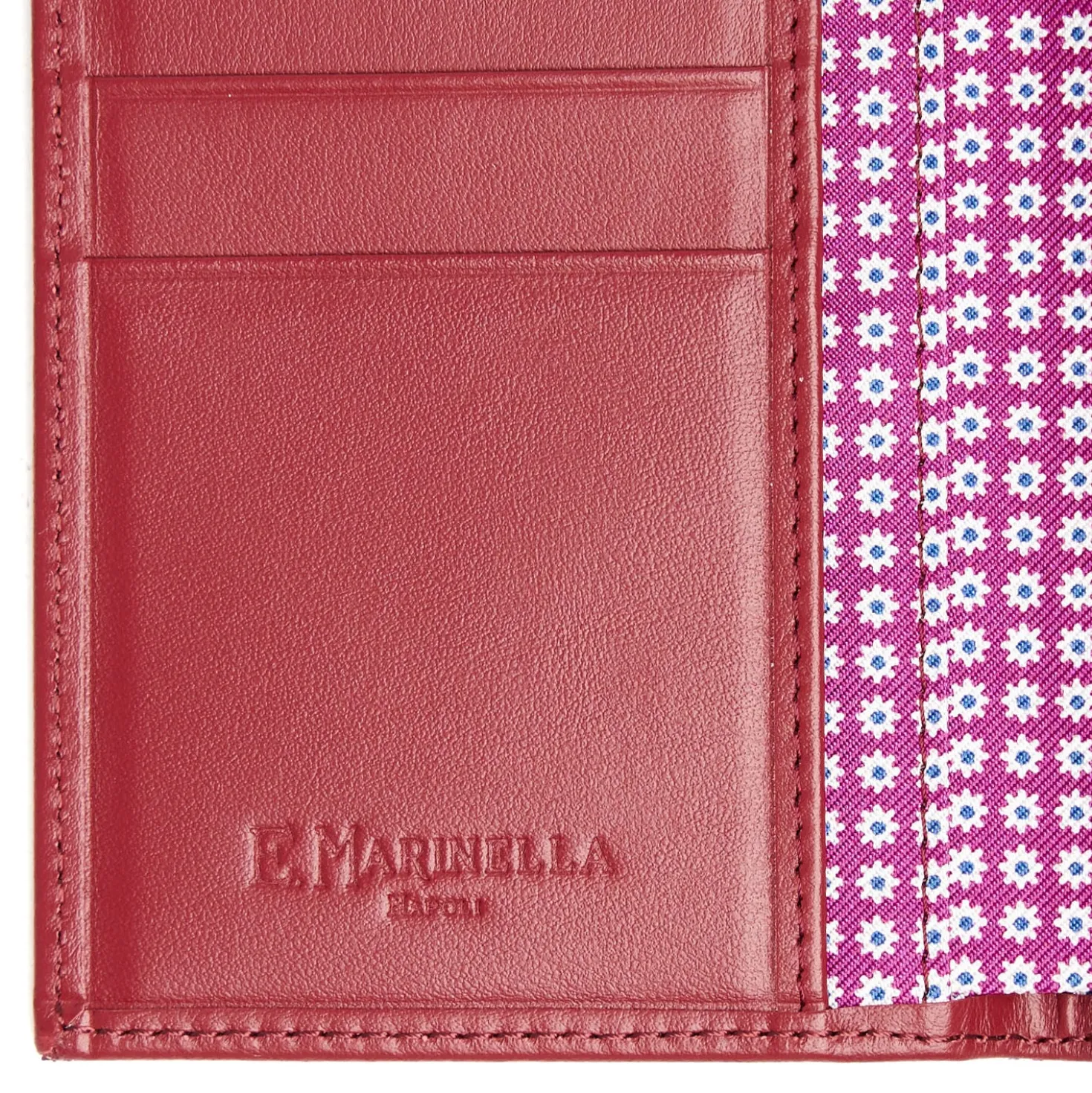 PORTAFOGLIO VERTICALE FUCSIA In seta e pelle