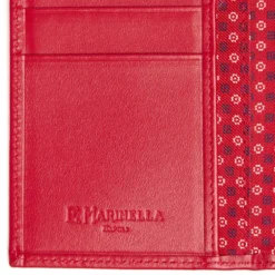 PORTAFOGLIO VERTICALE ROSSO In seta e pelle