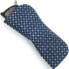 PORTAOCCHIALI BLU SCURO In seta stampata a mano