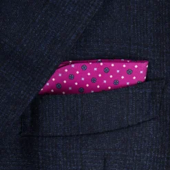 PORTAOCCHIALI FUCSIA In seta stampata a mano