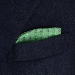 PORTAOCCHIALI VERDE CHIARO In seta stampata a mano