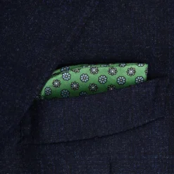 PORTAOCCHIALI VERDE CHIARO In seta stampata a mano