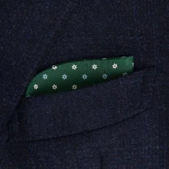 PORTAOCCHIALI VERDE SCURO In seta stampata a mano