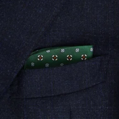 PORTAOCCHIALI VERDE SCURO In seta stampata a mano