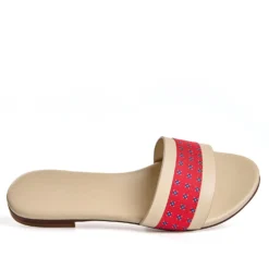 SANDALO FLAT ICONOGRAPHIC SIGNATURE Con fascia in seta rossa