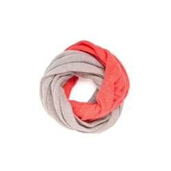 SCALDACOLLO ARANCONE E BEIGE DOPPIO INTRECCIO In cashmere