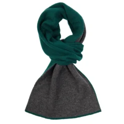 SCALDACOLLO BICOLORE VERDE E GRIGIO SCURO IN CASHMERE Tinta unita