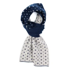 SCALDACOLLO BLU SCURO MICROFANTASIA In cashmere