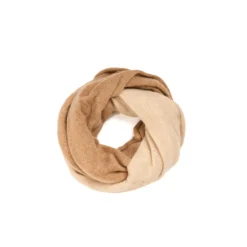 SCALDACOLLO CAMMELLO E GRIGIO CHIARO DOPPIO INTRECCIO In cashmere
