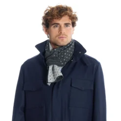 SCALDACOLLO GRIGIO SCURO MICROFANTASIA In cashmere