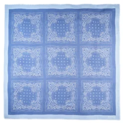SCIALLE 135 AZZURRO In lana e seta
