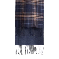 SCIARPA BICOLOR BLU IN SETA E CASHMERE Check