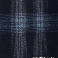 SCIARPA BICOLOR BLU SCURO IN SETA E CASHMERE Check