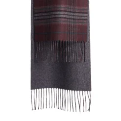 SCIARPA BICOLOR BORDEAUX IN SETA E CASHMERE Check
