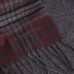 SCIARPA BICOLOR BORDEAUX IN SETA E CASHMERE Check