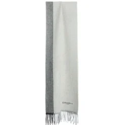 SCIARPA BICOLOR GRIGIO CHIARO IN LANA E CASHMERE Tinta unita