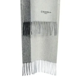 SCIARPA BICOLOR GRIGIO CHIARO IN LANA E CASHMERE Tinta unita