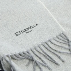 SCIARPA BICOLOR GRIGIO CHIARO IN LANA E CASHMERE Tinta unita