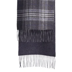 SCIARPA BICOLOR GRIGIO SCURO IN SETA E CASHMERE Check