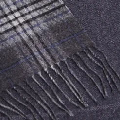 SCIARPA BICOLOR GRIGIO SCURO IN SETA E CASHMERE Check