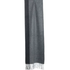 SCIARPA BICOLOR GRIGIO SCURO IN LANA E CASHMERE Tinta unita
