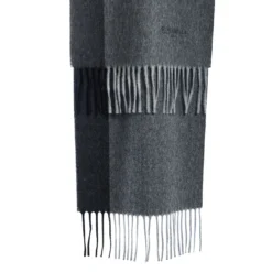 SCIARPA BICOLOR GRIGIO SCURO IN LANA E CASHMERE Tinta unita