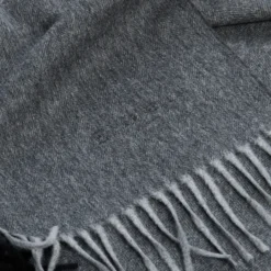 SCIARPA BICOLOR GRIGIO SCURO IN LANA E CASHMERE Tinta unita