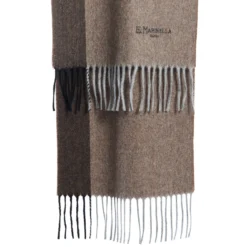 SCIARPA BICOLOR MARRONE IN LANA E CASHMERE Tinta unita