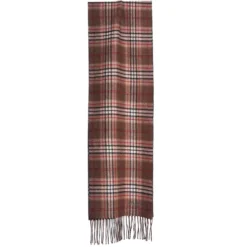 SCIARPA BICOLOR MARRONE IN SETA E CASHMERE Check