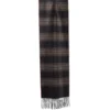 SCIARPA BICOLOR MARRONE IN SETA E CASHMERE Check
