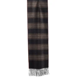 SCIARPA BICOLOR MARRONE IN SETA E CASHMERE Check