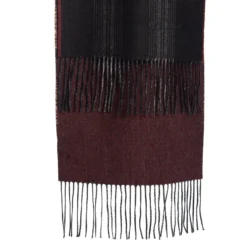 SCIARPA BICOLOR MARRONE IN SETA E CASHMERE Check