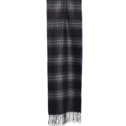 SCIARPA BICOLOR NERA IN SETA E CASHMERE Check